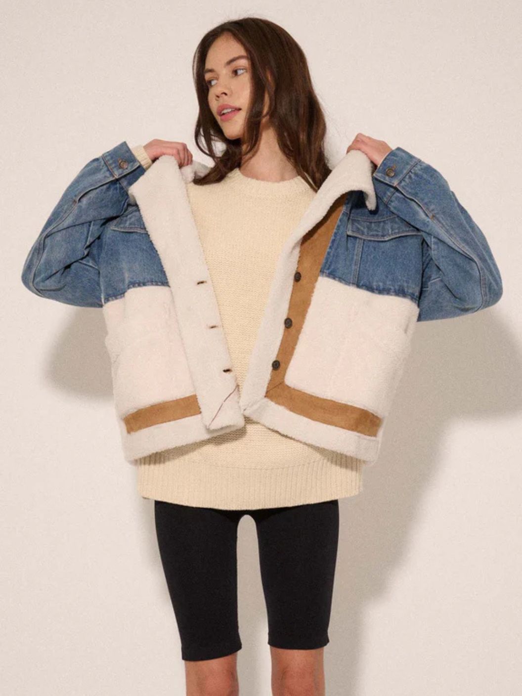 Clover Jacket - Denim Sherpa