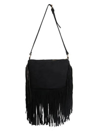 Boho Fringe Handbag - Black