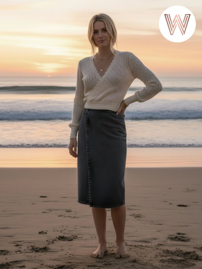 Jade Denim Wrap - Charcoal