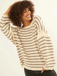 Esme Knit - Cream/Grey Stripe