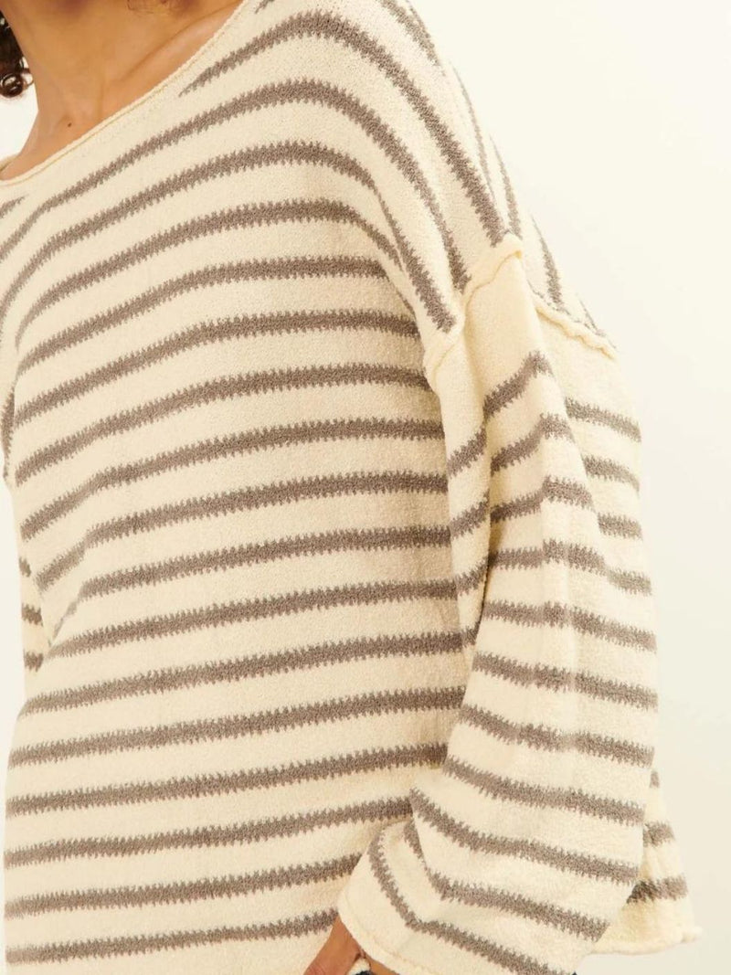 Esme Knit - Cream/Grey Stripe