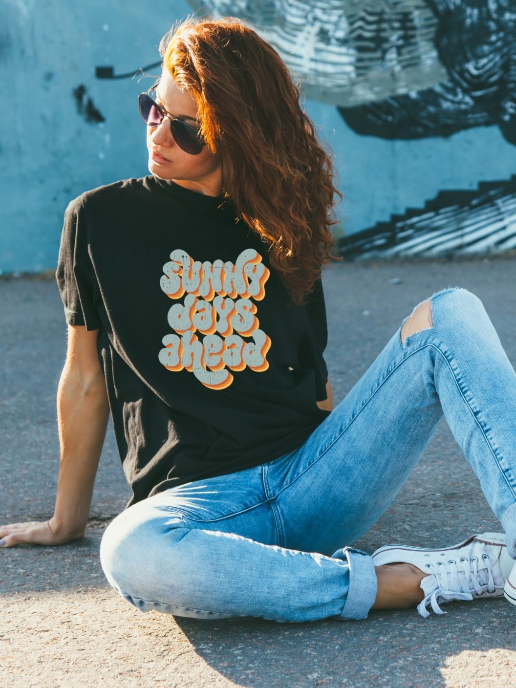 Sunny Days Ahead Graphic Tee - Black