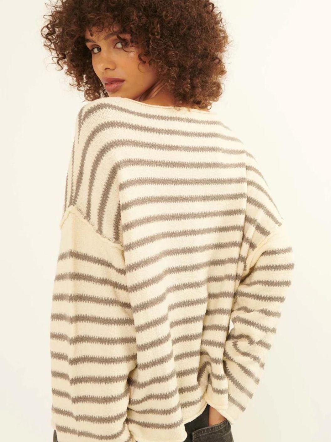 Esme Knit - Cream/Grey Stripe