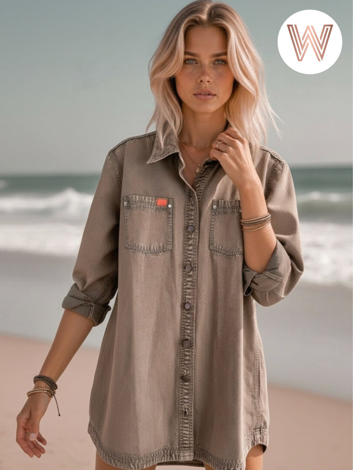WESLYNN - Ash Denim Dress - Charcoal