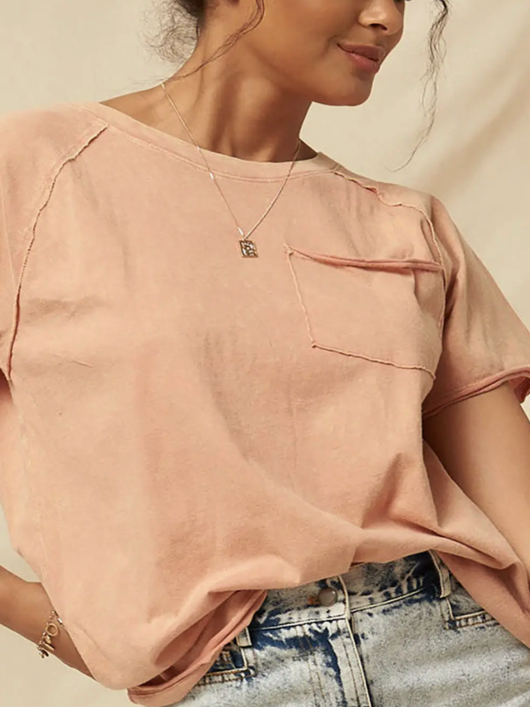 Ivy Raglan Tee - Blush